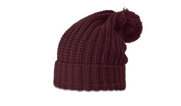 CROWN-CORNERH 143 Chunk Cable Beanie w/Cuff & Pom | Cozy Cable Knit Beanie - Min. 12 Beanies Per Order, Mix & Match - Image 4
