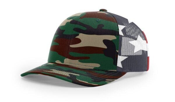CROWN-CORNERH 112PM Printed Mesh Trucker Cap Hat Adjustable Snapback Closure American Flag Hat - Image 5